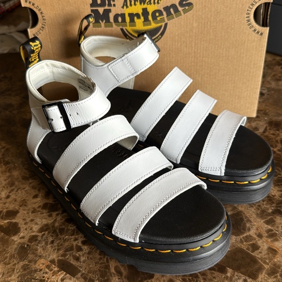 Dr. Martens White and Black Platform Sandals - Picture 5 of 10